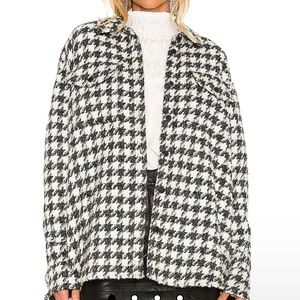 L'Academie Black and White Houndstooth Top